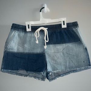 Aerie l Patchwork Chambray Cutoff Shorts Boho
